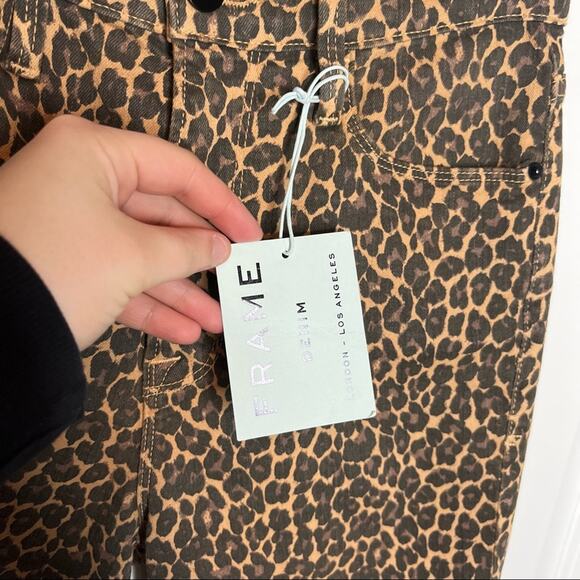 NWT Frame Leopard Print Ali High Rise Cigarette Jeans Size 25 - Picture 5 of 7